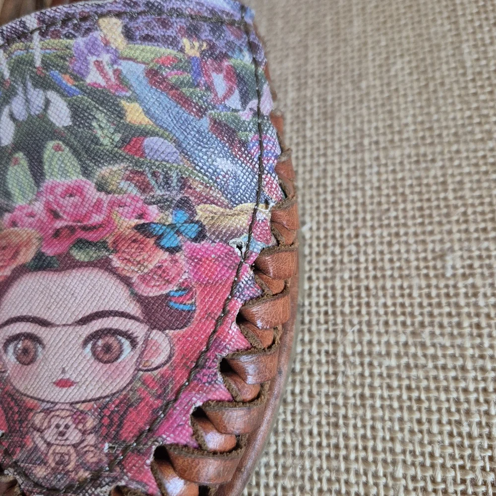 Frida Kahlo Sandals D'Santy Artsy Leather Mexican Huraches Womens 5 MX / 7.5 US
